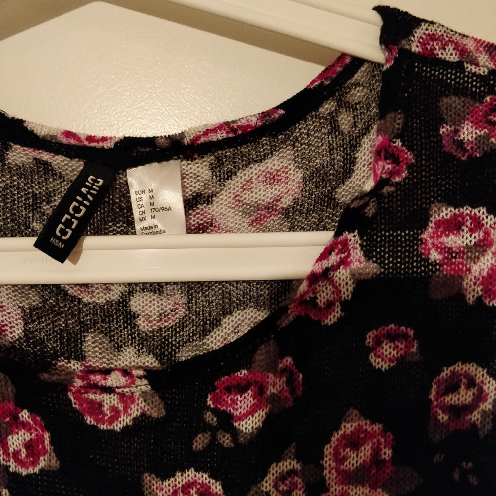 H&M see through floral T